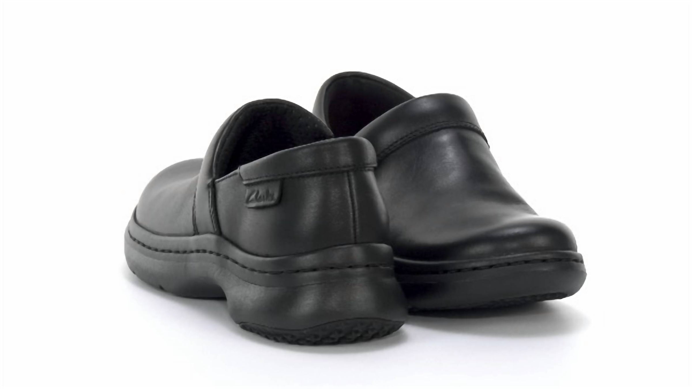 Clarks Women's Pro Gem Clog in black leather - women's shoe - alternate view