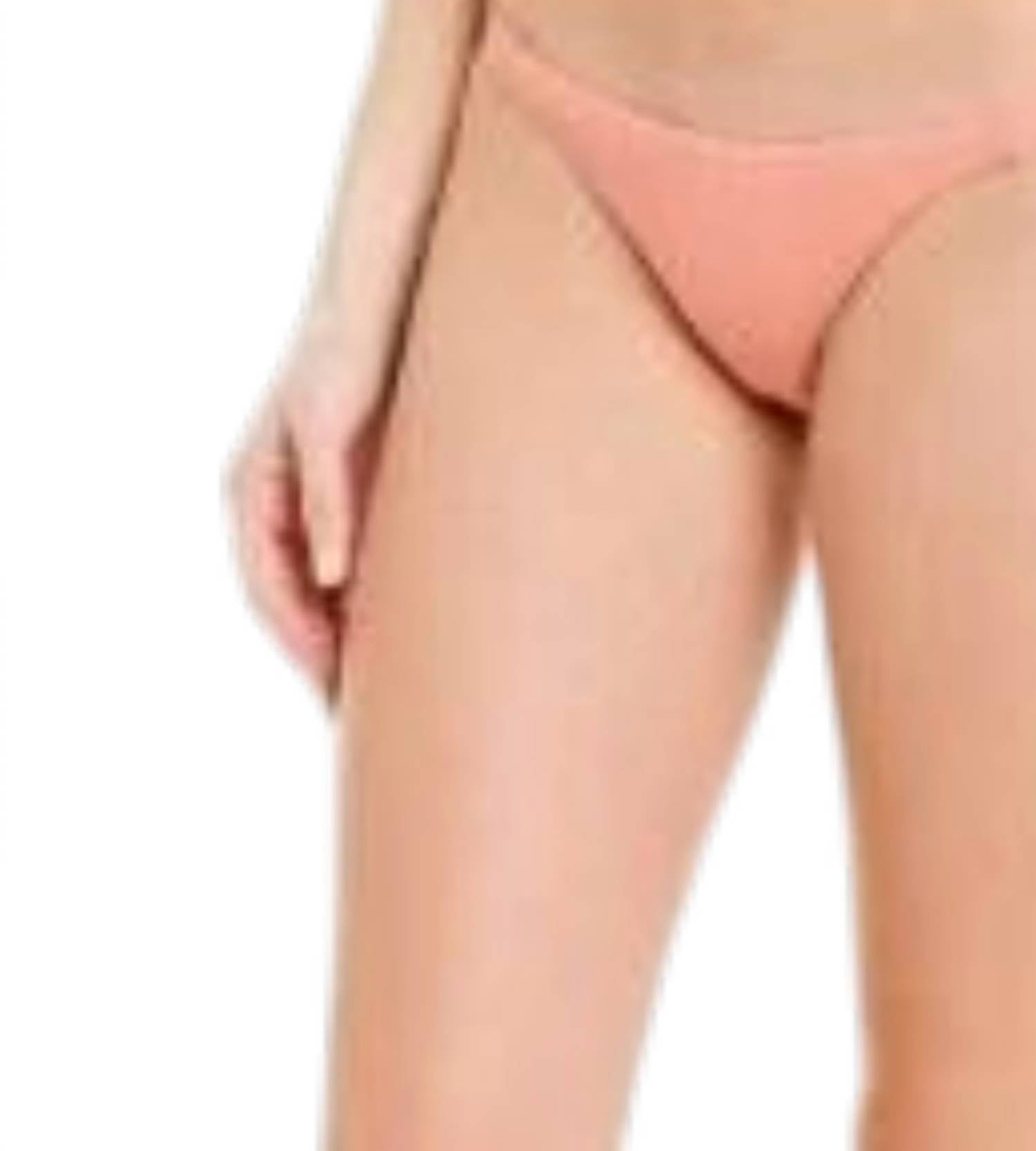 Vitamin A Carmen Rib Bikini Bottom in pink - women's swimwear - detail view