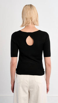 Lili Sidonio - Women's Key Hole Back Knit Top