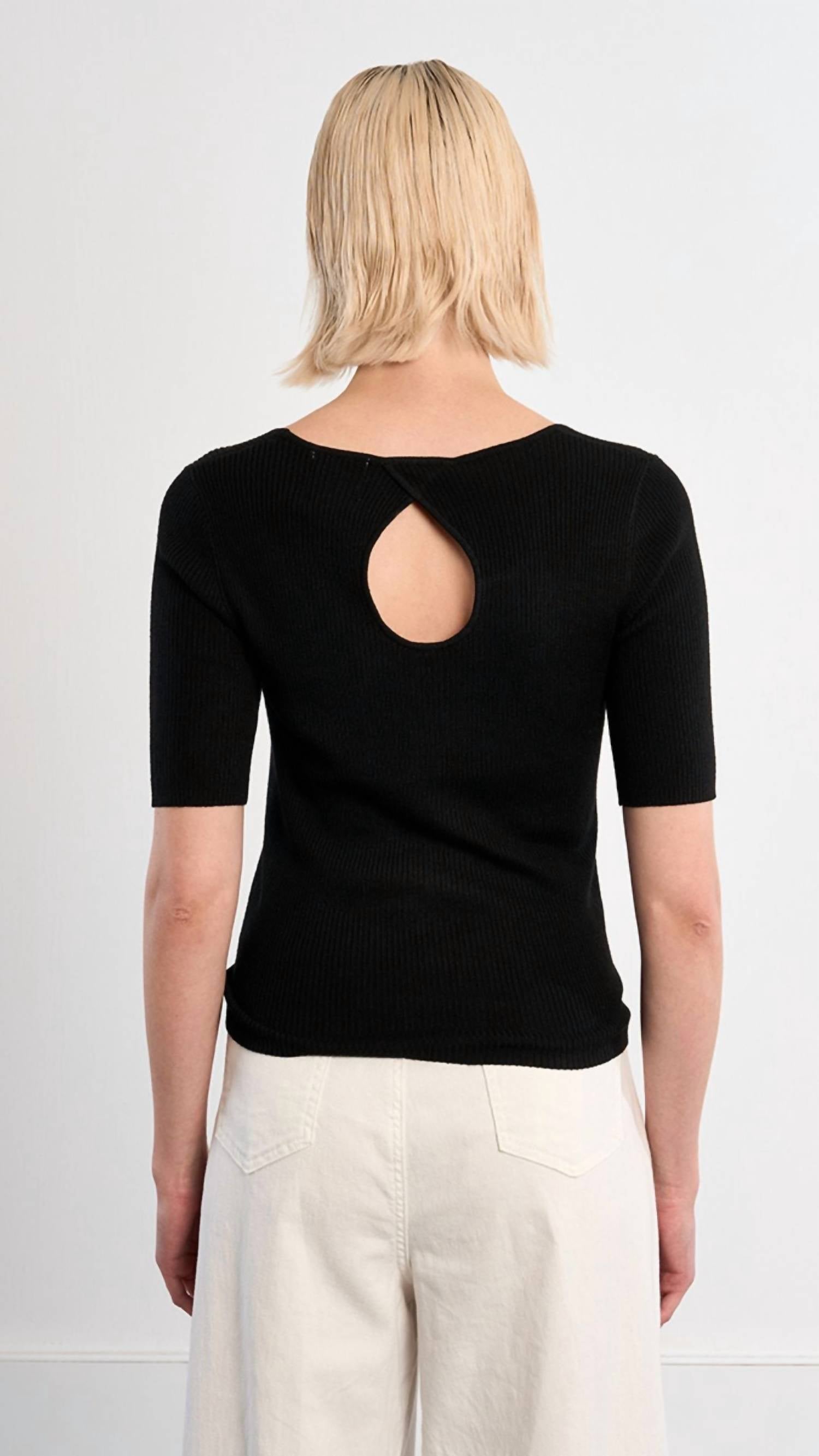 Lili Sidonio - Women's Key Hole Back Knit Top