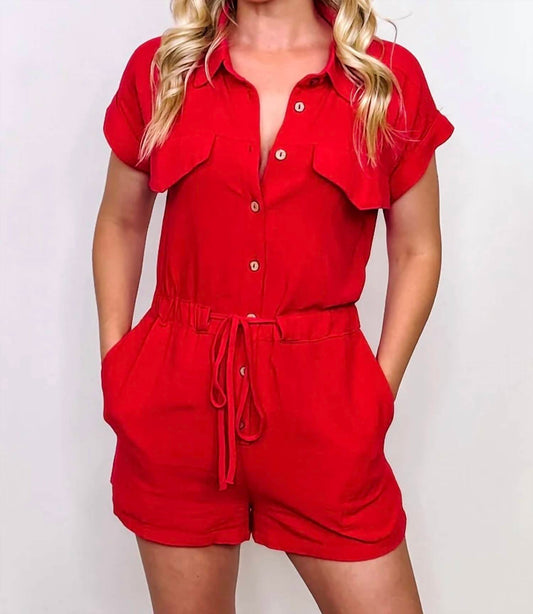 She + Sky - Button Up Romper