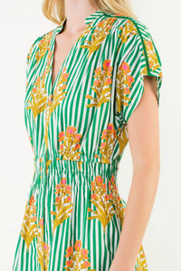 Thml - Striped Floral Midi Dress