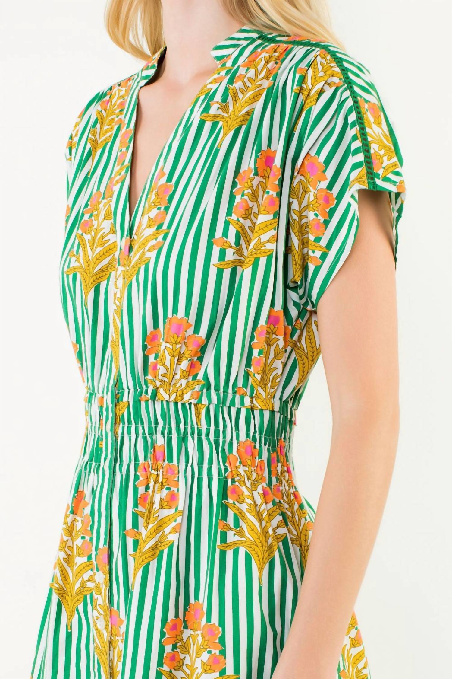 Thml - Striped Floral Midi Dress