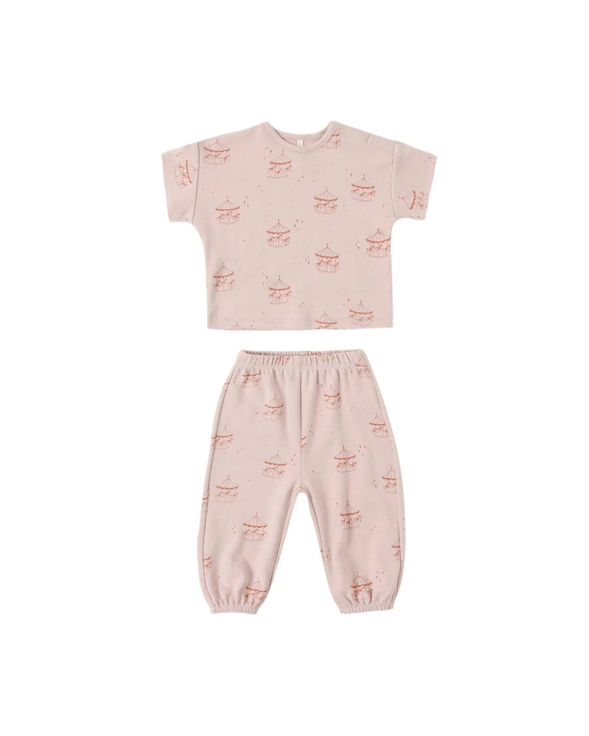 Quincy Mae - Baby Girls Jersey Tee + Pant Set