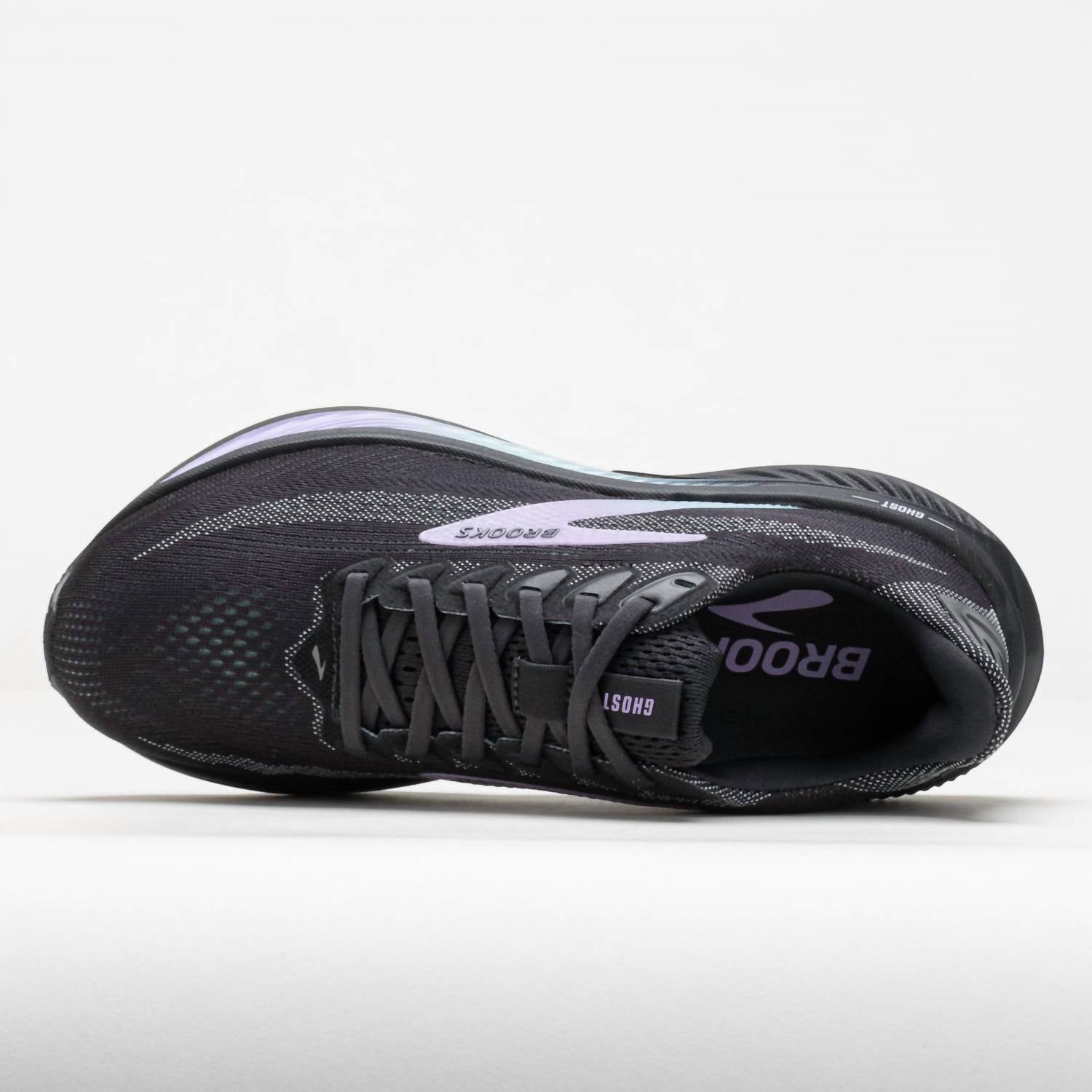 BROOKS Women's Ghost 17 Running Shoes in grey clearwater purple - women's shoe - alternate view