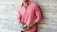 Criquet Long Sleeve Range Polo in ruby red - men's shirt - view 4