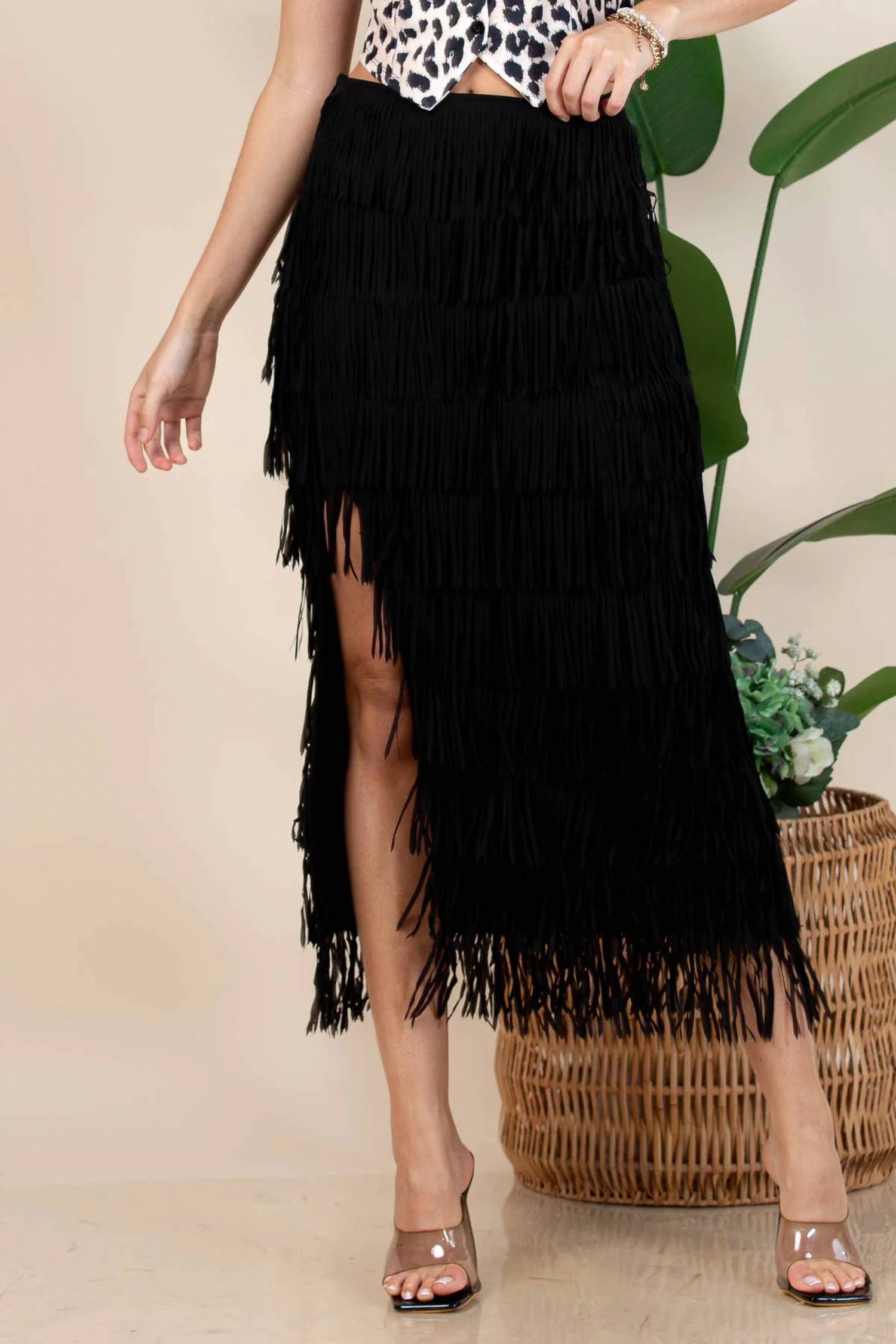 Nylon Apparel - Fringe Midi Skirt