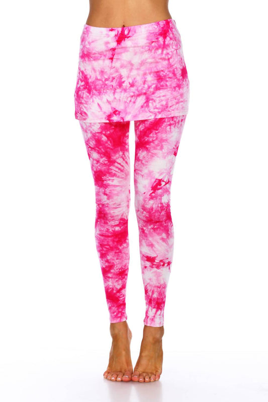 White Mark - Tie Dye Skirted Leggings