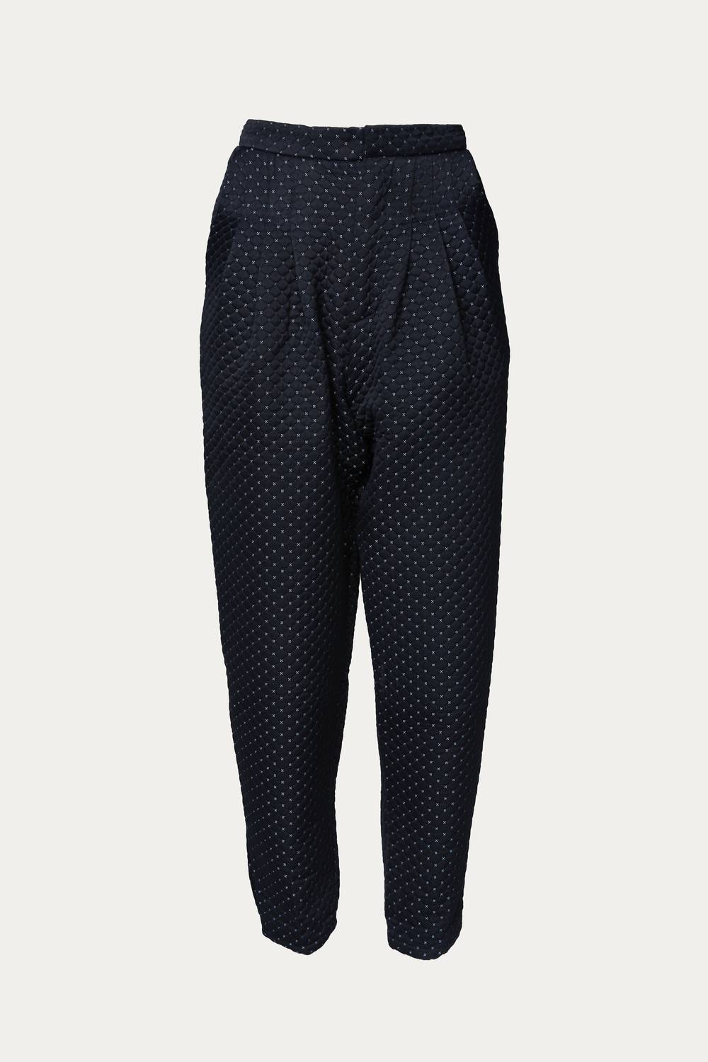 CREME QUILT PEG TROUSERS