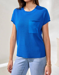 Tribal - Dolman Short Sleeve Ribbed Knit Top