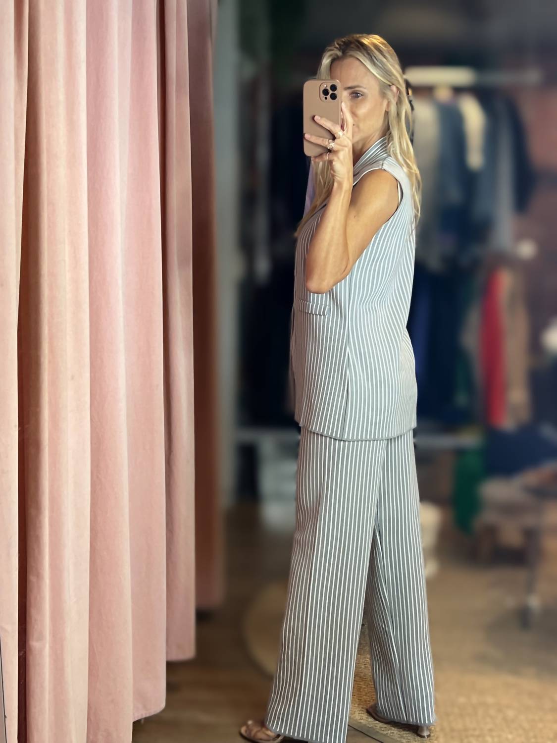 Aurora - Carly Striped Vest and Pants Set