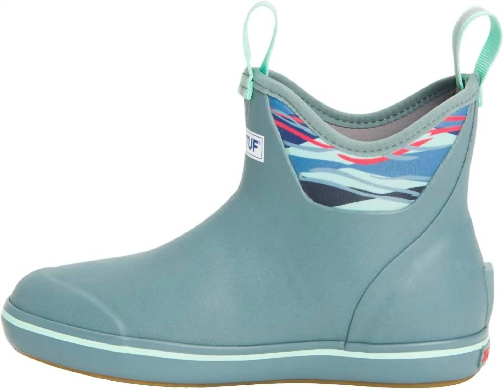 XTRATUF Women's Ankle Deck Boot in trooper blue beach glass - women's shoe - alternate view