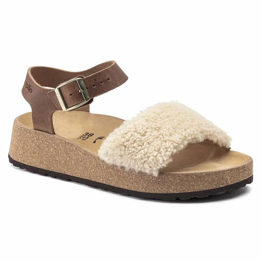 Birkenstock - Women's Papillio Glenda Natural Leather / Shearling Sandal