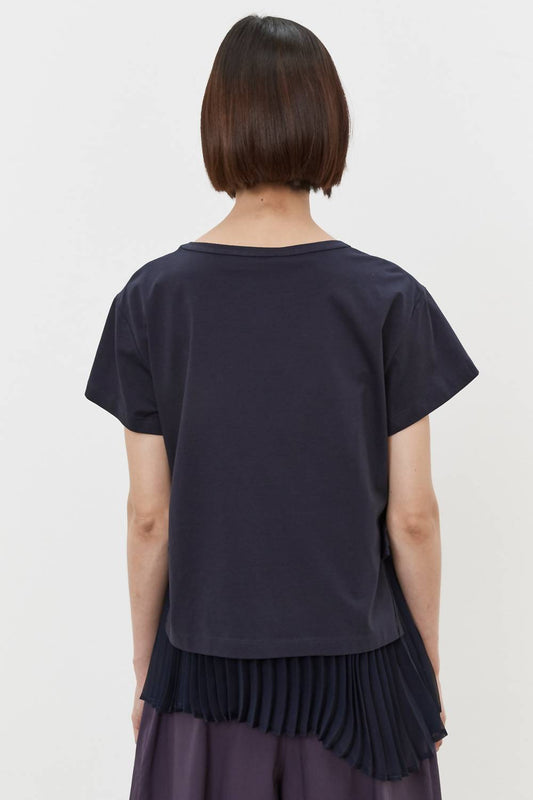 Meimeij - Side Buckle Short Sleeve Round Neck Top