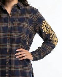 Layerz Clothing - Diane Plaid Embroidered Top