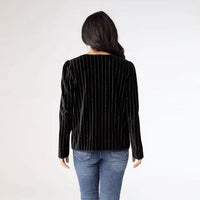Coco + Carmen - Zoella Velour Cardigan With Luxe Stripe