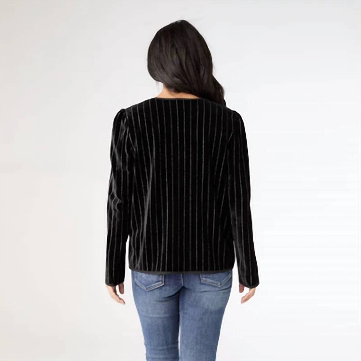 Coco + Carmen - Zoella Velour Cardigan With Luxe Stripe