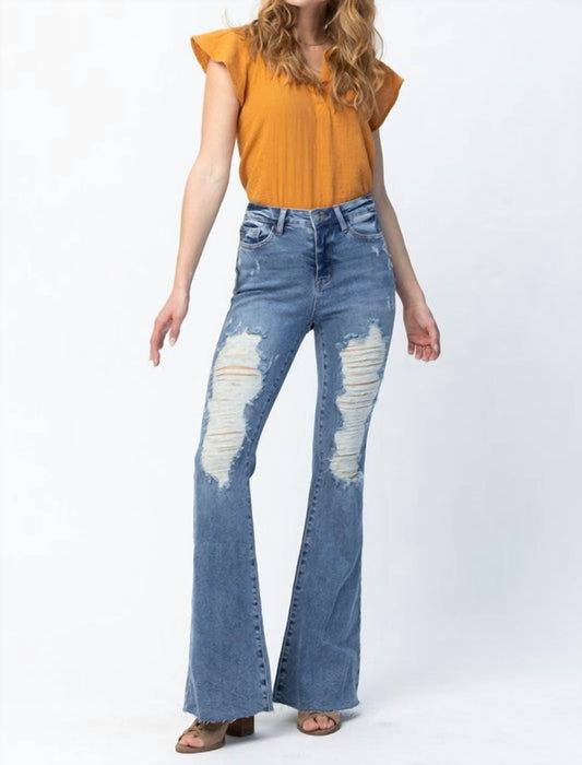 Judy Blue - Retro Destroyed Flare Jeans