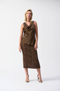Joseph Ribkoff - Animal Print Cowl Neck Top