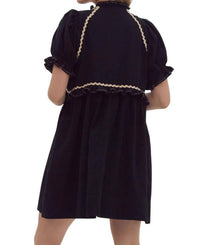 Entro - V-neck Puff Sleeve Mini Dress