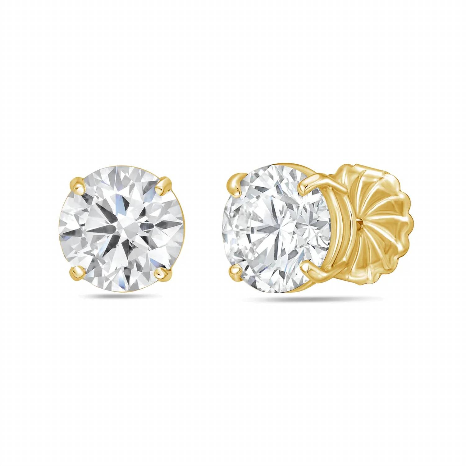 Diana M Jewels - 3.00 Cts Round Lab Diamond Stud Earrings