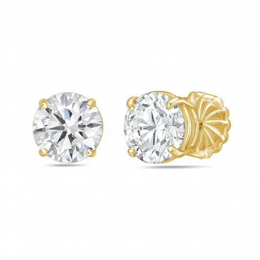 Diana M Jewels - 3.00 Cts Round Lab Diamond Stud Earrings