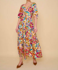Flora Bea Giulio Dress in sunce - women's dress - detail view