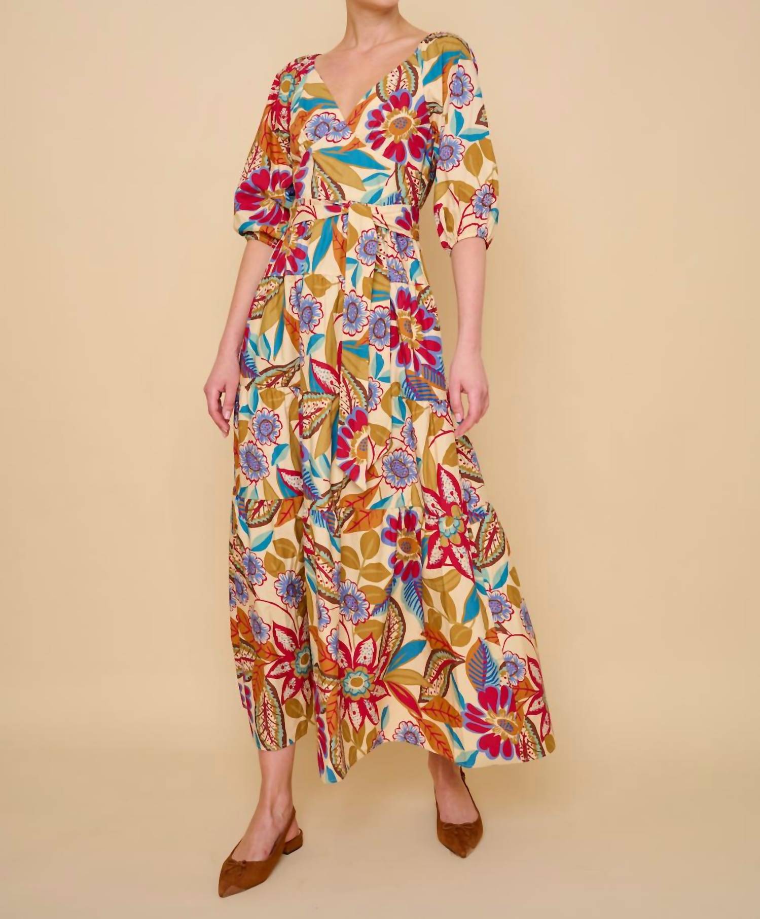 Flora Bea Giulio Dress in sunce - women's dress - detail view