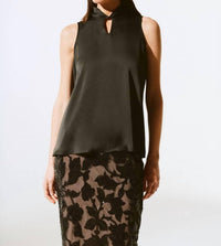 Joseph Ribkoff - Satin Sleeveless Keyhole Top