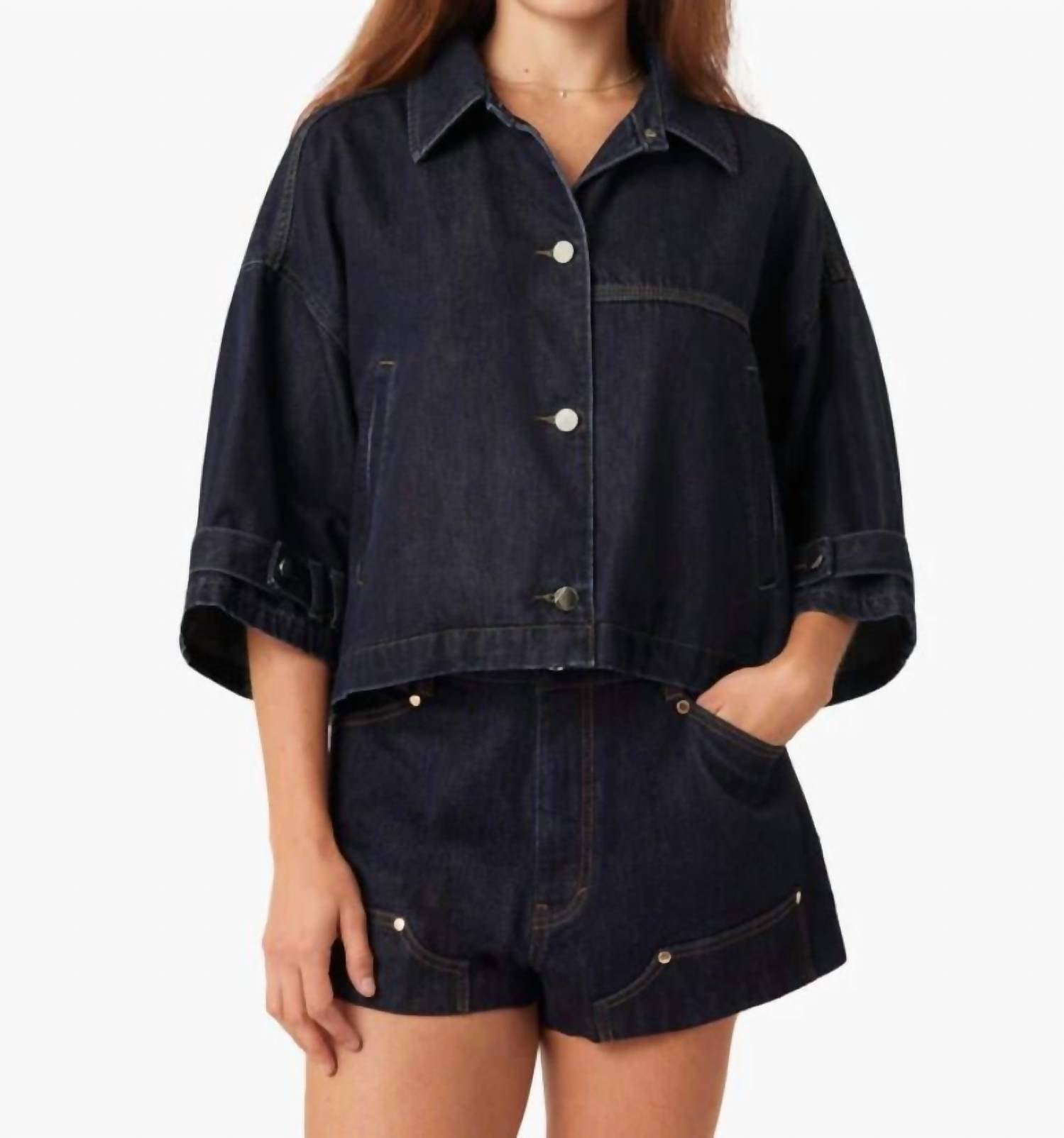 Habitual Cape Denim Jacket in mantra - women's jacket