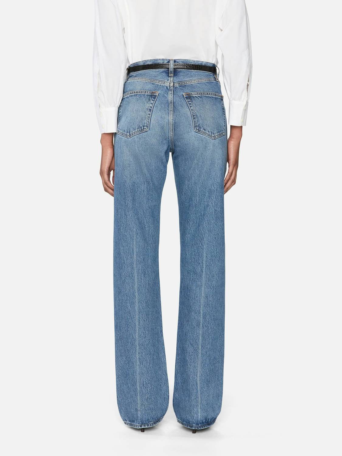Frame - Vertical High Rise Straight Leg Jeans