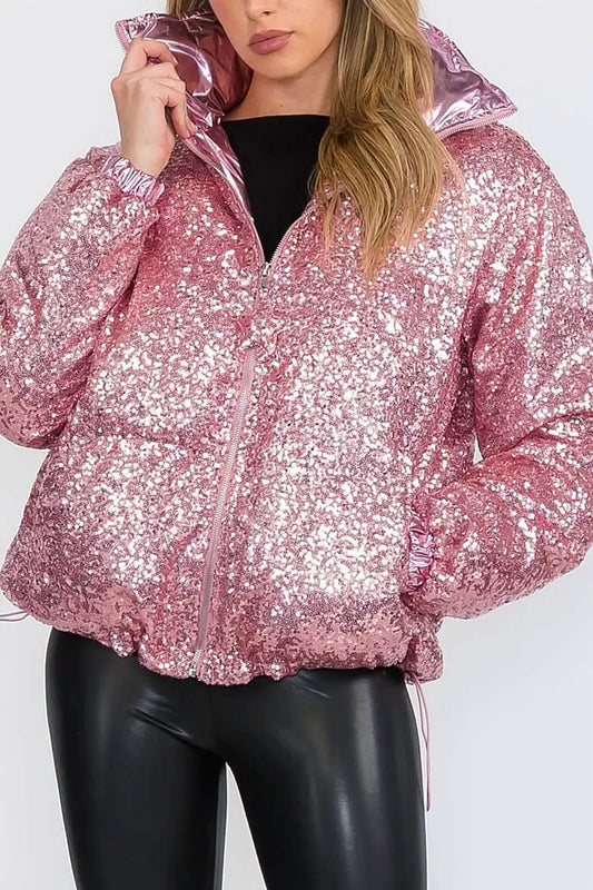 Fantastic Fawn - Sequin Puffer Coat