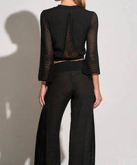 Elan - Tie Front Top With Crochet Detail