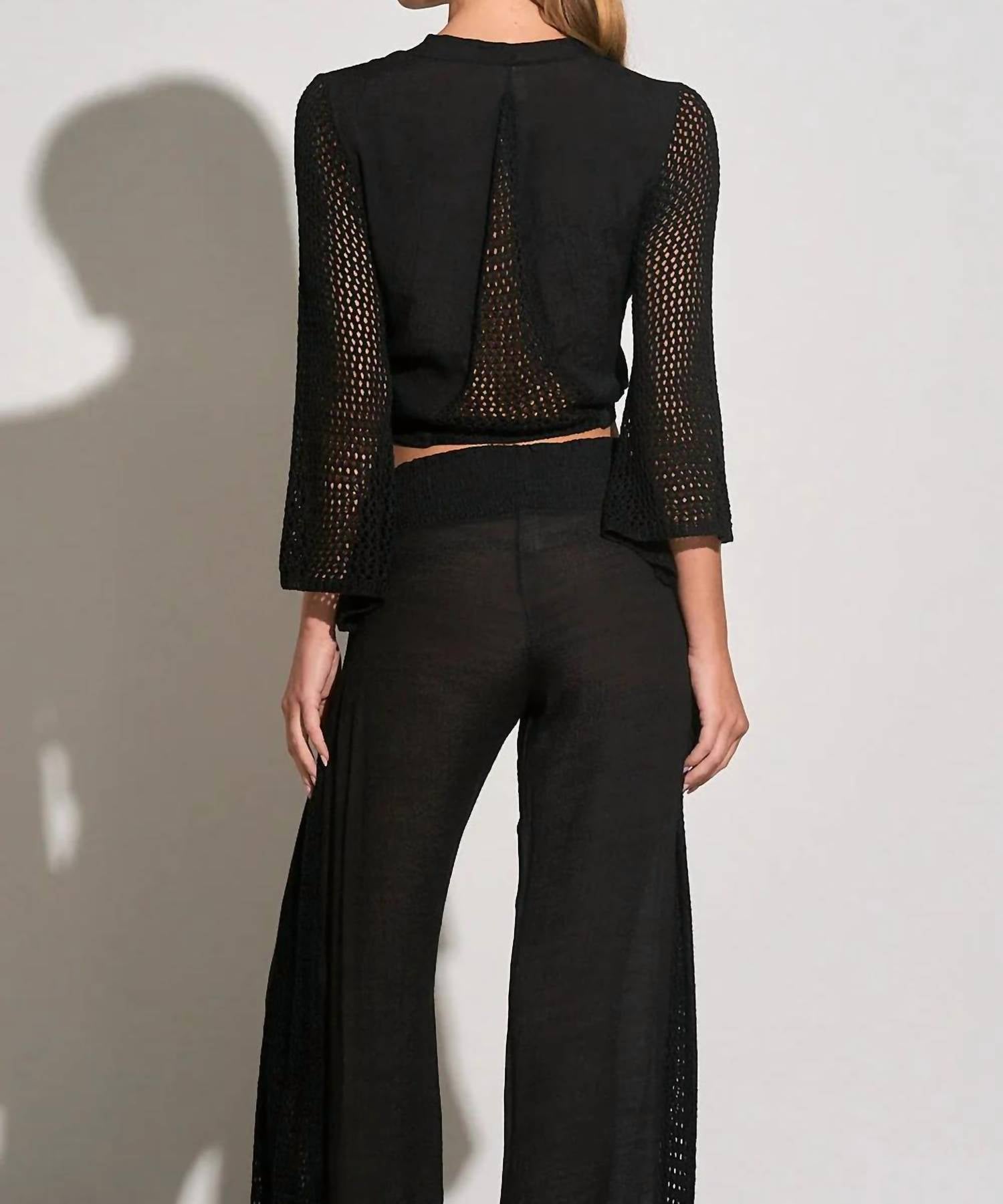 Elan - Tie Front Top With Crochet Detail