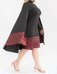 Karen T Design - High Neck Midi Dress With Cape