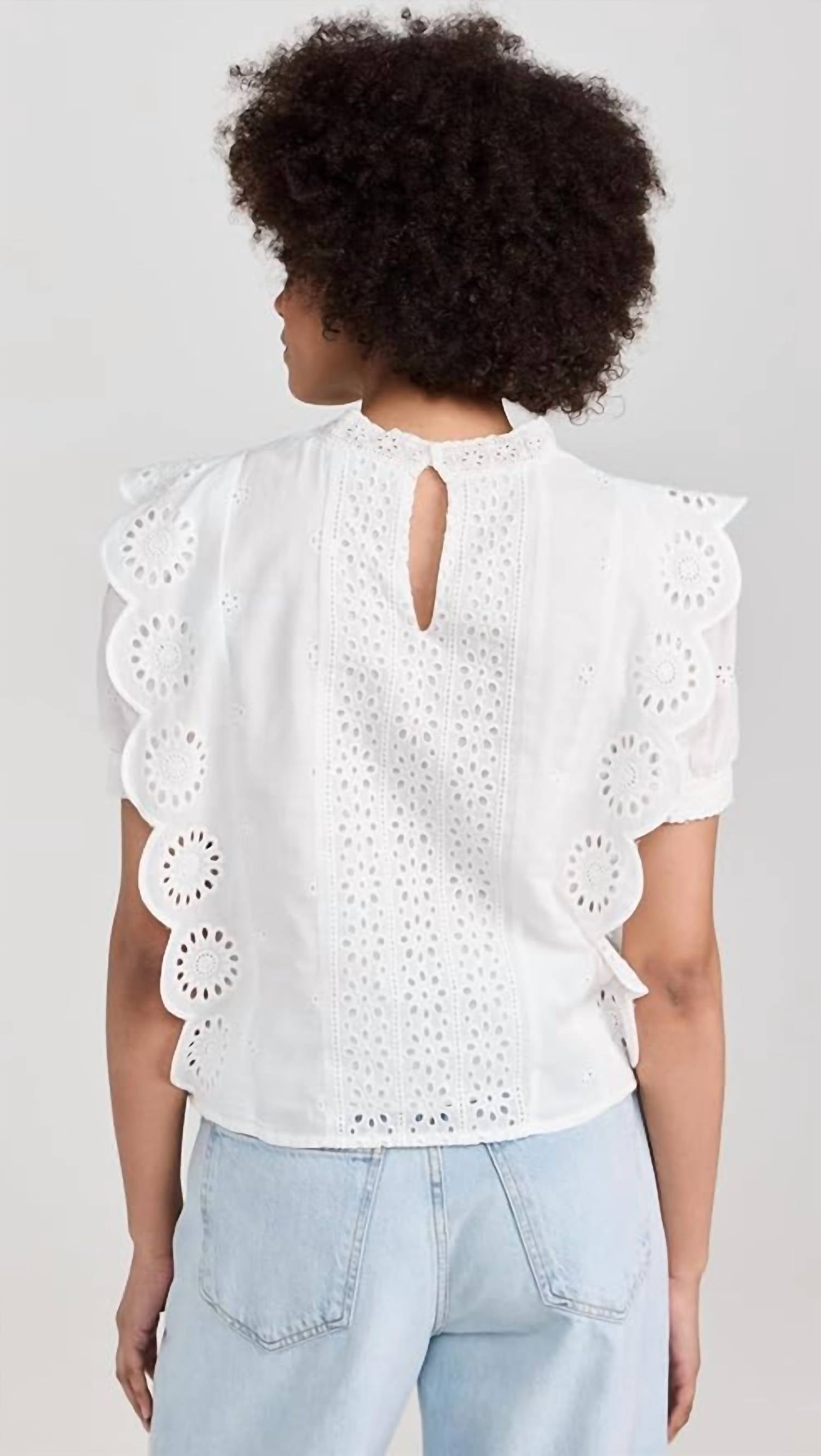 English Factory - Eyelet Short Sleeve Top