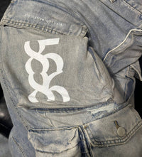 8586 - Unisex - Distressed Cargo Jeans