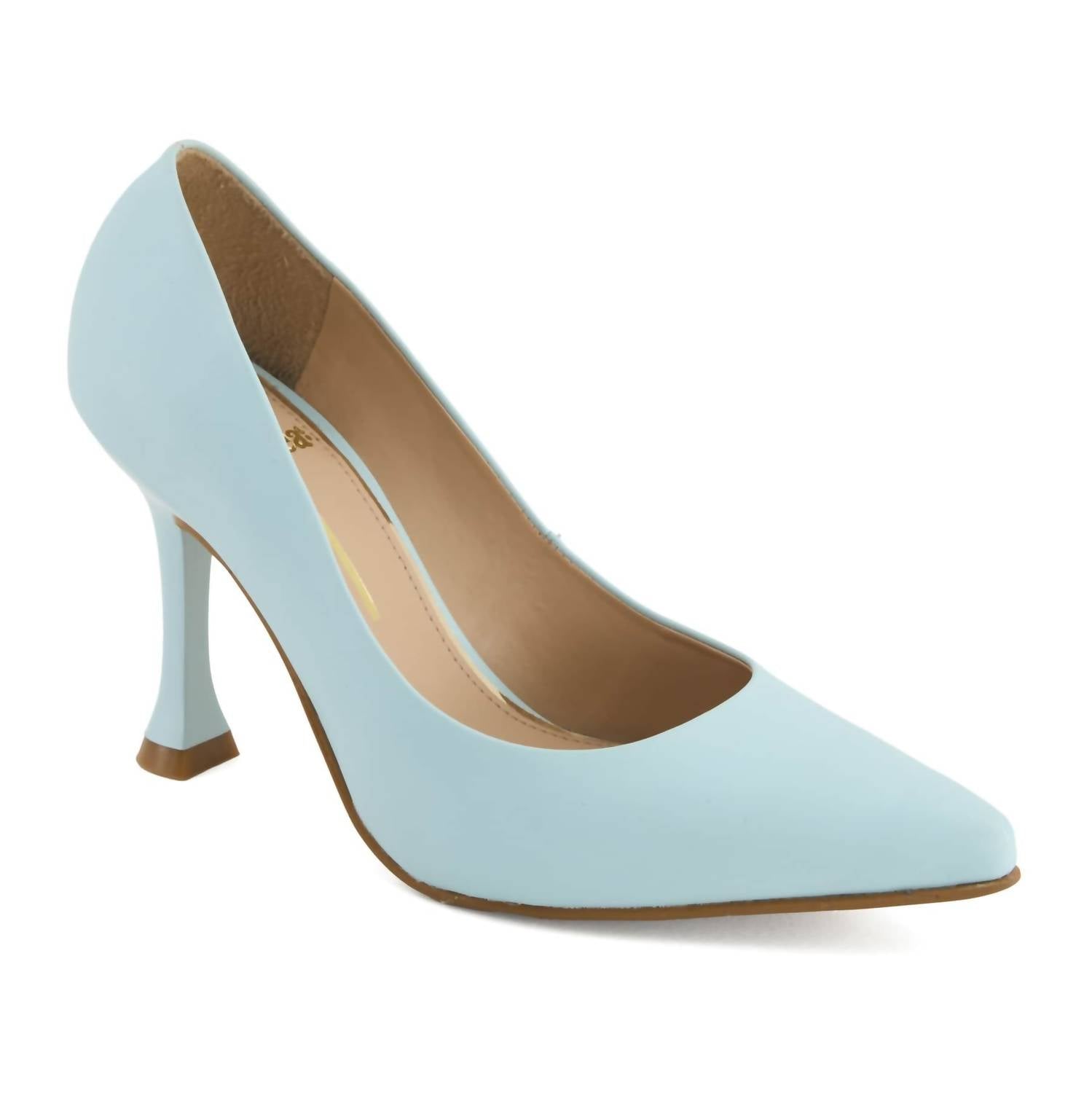 Andrea Women's Flared Heel Pump in blue - women's heels