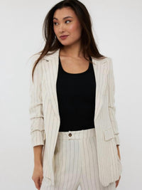 Esqualo - Gathered Sleeve Linen Blazer