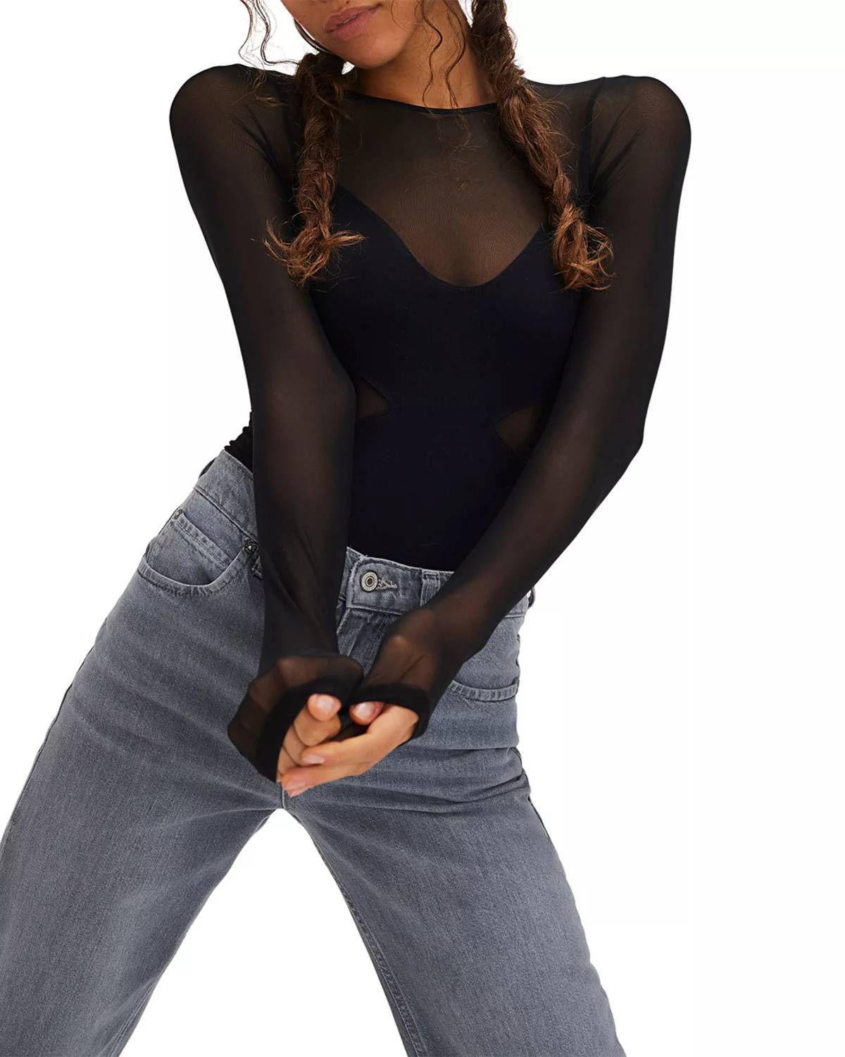Free People - All An Illusion Long Sleeve Bodysuit