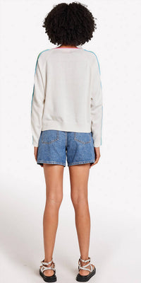 Brodie Cashmere - Sporty Stripe Mini Sweater