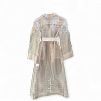 Zems - Women's Organza Sheer Trench Long Jacket