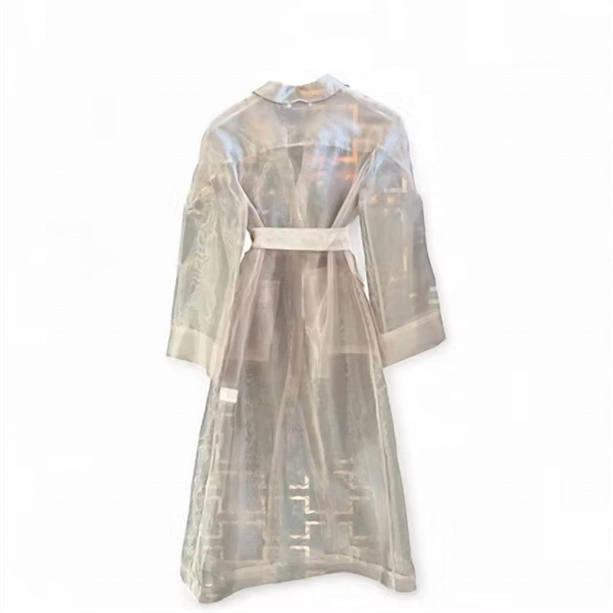 Zems - Women's Organza Sheer Trench Long Jacket