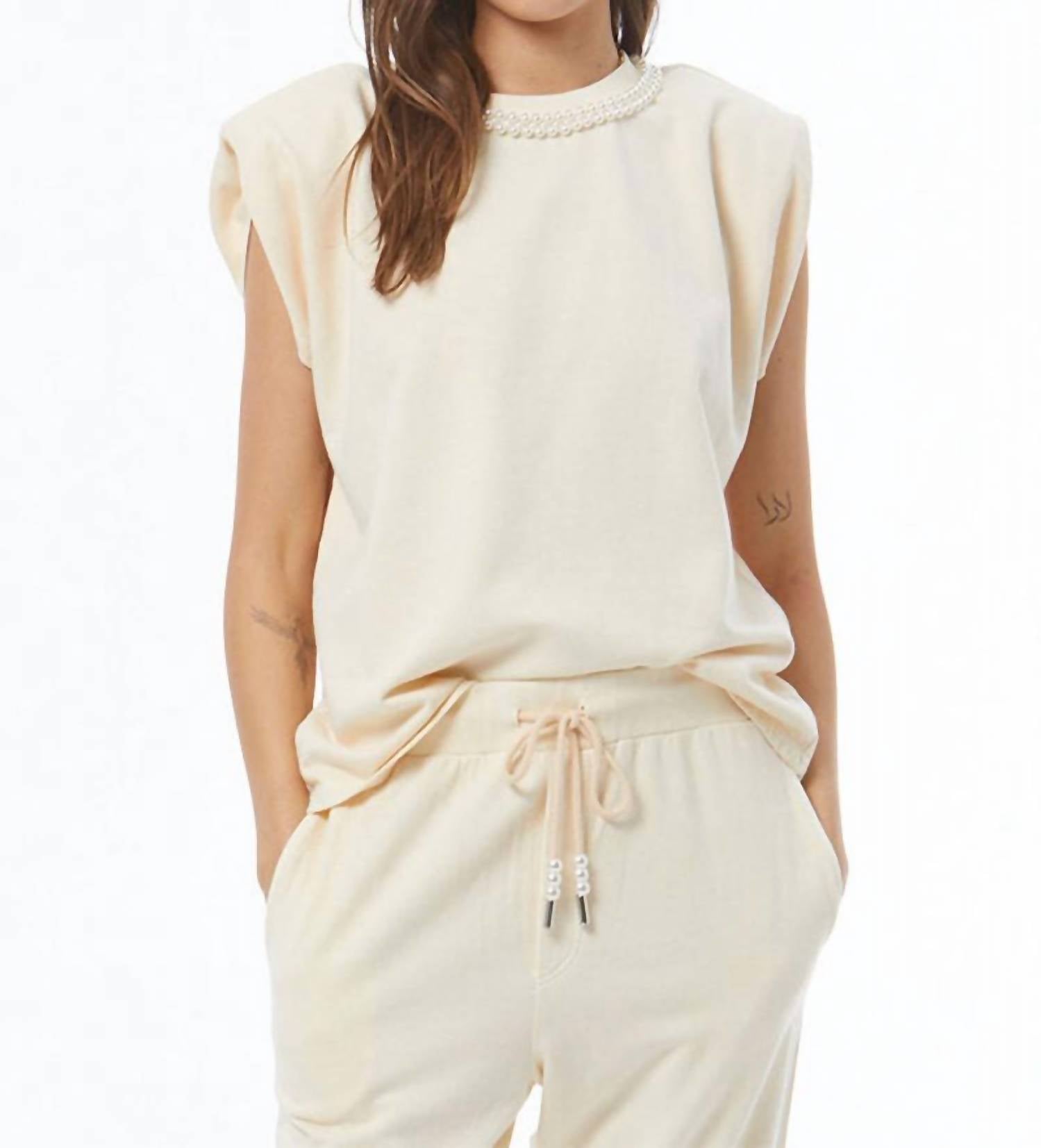 young fabulous & broke Pearla Top in vanilla - women's shirt