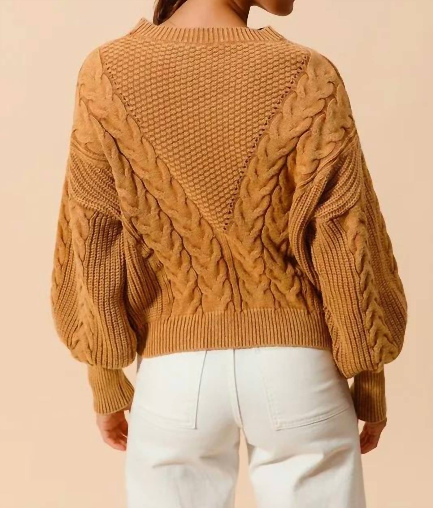 Zenana - Irene Cable Knit Sweater