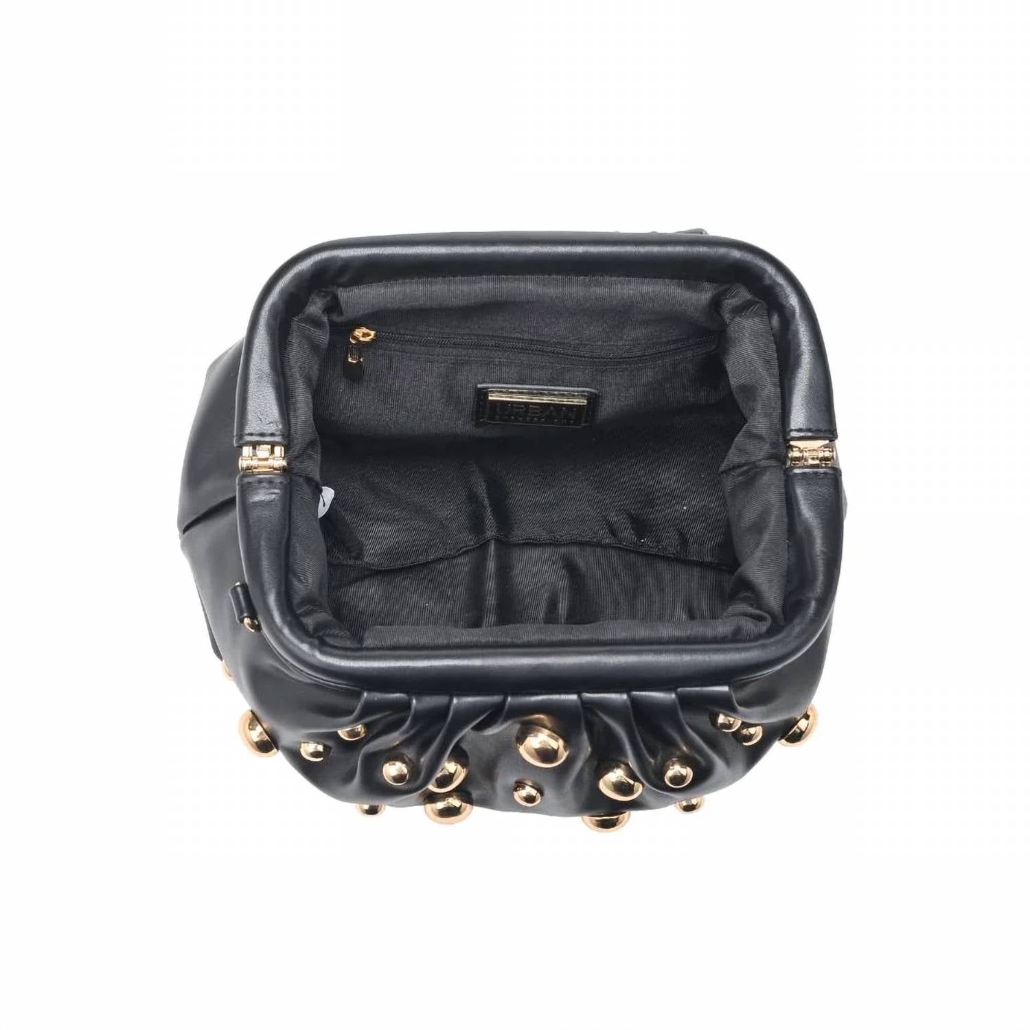 Urban Expressions - Women's Carey Studded Leather Clutch With Chain