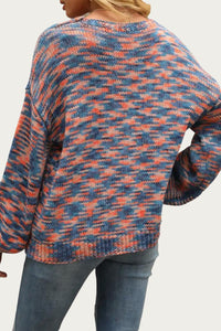 SPACE-DYE KNIT V-NECK SWEATER