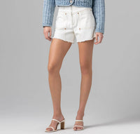 Blanknyc - Collarless Quilted Denim Jacket