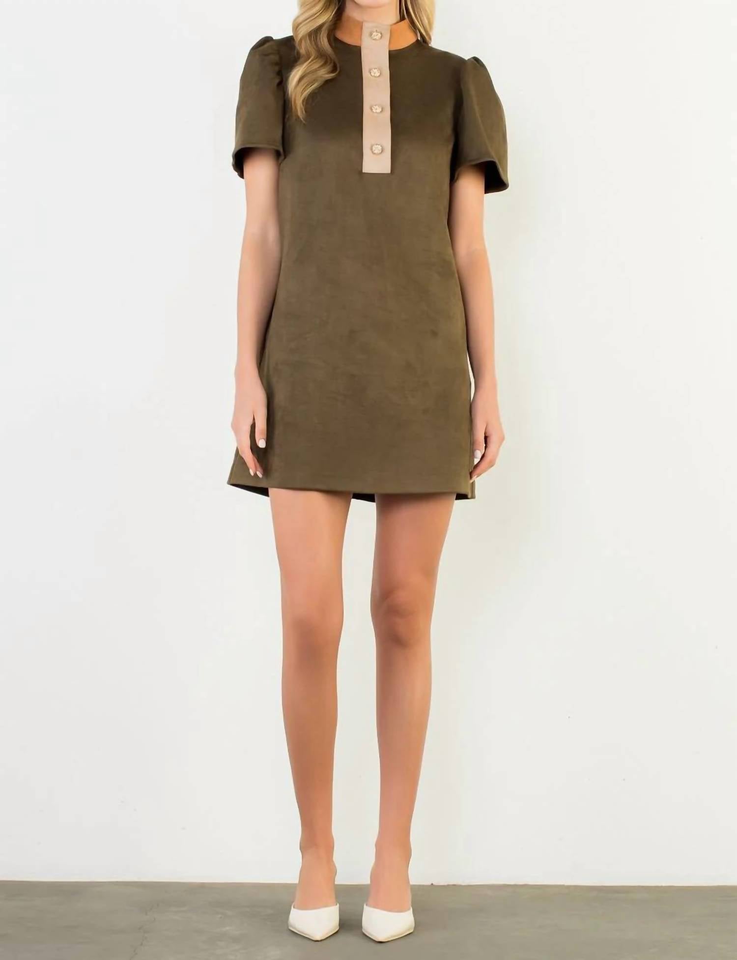 Thml - Short Sleeve Suede Dress