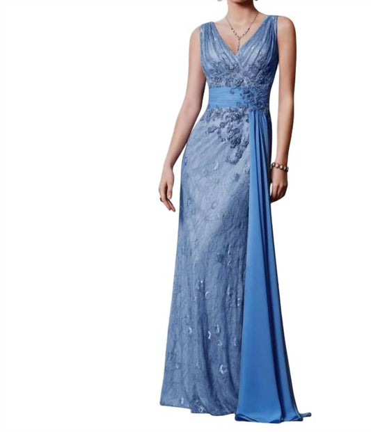 Mgny - Lace Vneck Dress With Flyaway